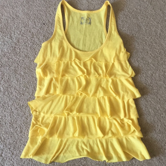 yellow ruffle top